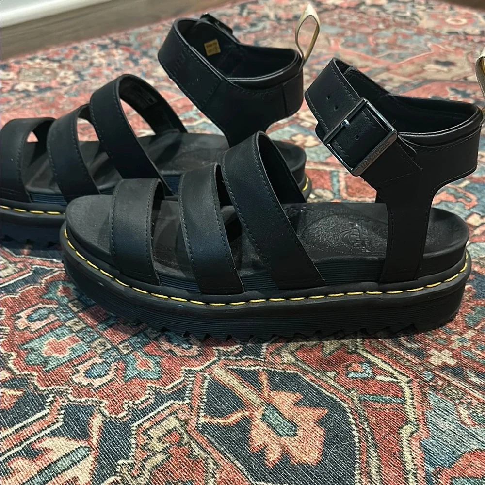 Dr. Martens Blaire Black Leather Sandals - Picture 2 of 6